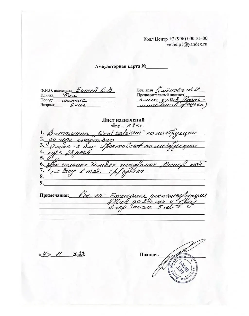 Договор ветеринарной службы Vet-help.pro. Фото © "SHOT Проверка"