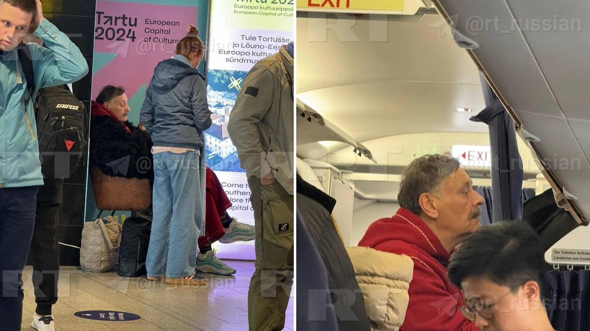 Назаров в аэропорту. Фото © Telegram / RT на русском