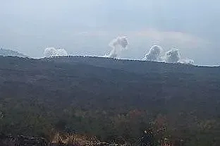 Интенсивные авиаудары ВКС России по террористам на юге провинции Идлиб. Фото © Telegram / Портфель Генштаба