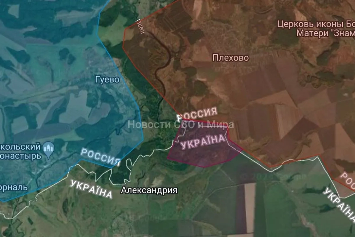 Расположение села Плёхово в Курской области. Фото © Telegram / Colonelcassad 