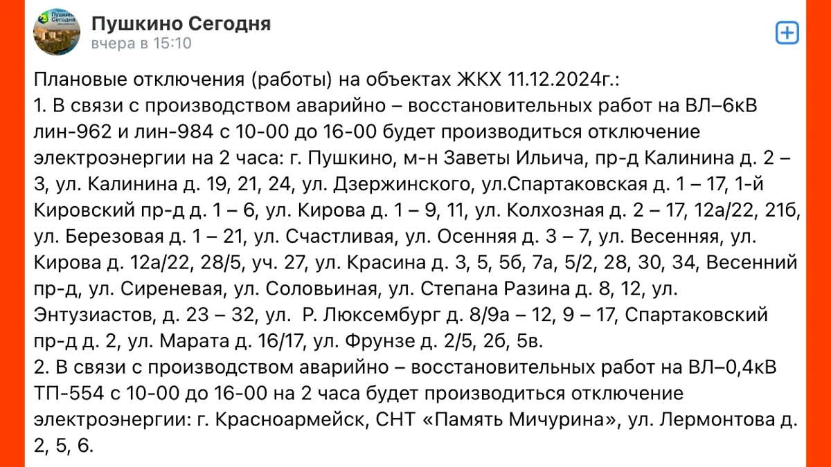 Фото © VK / Пушкино Сегодня