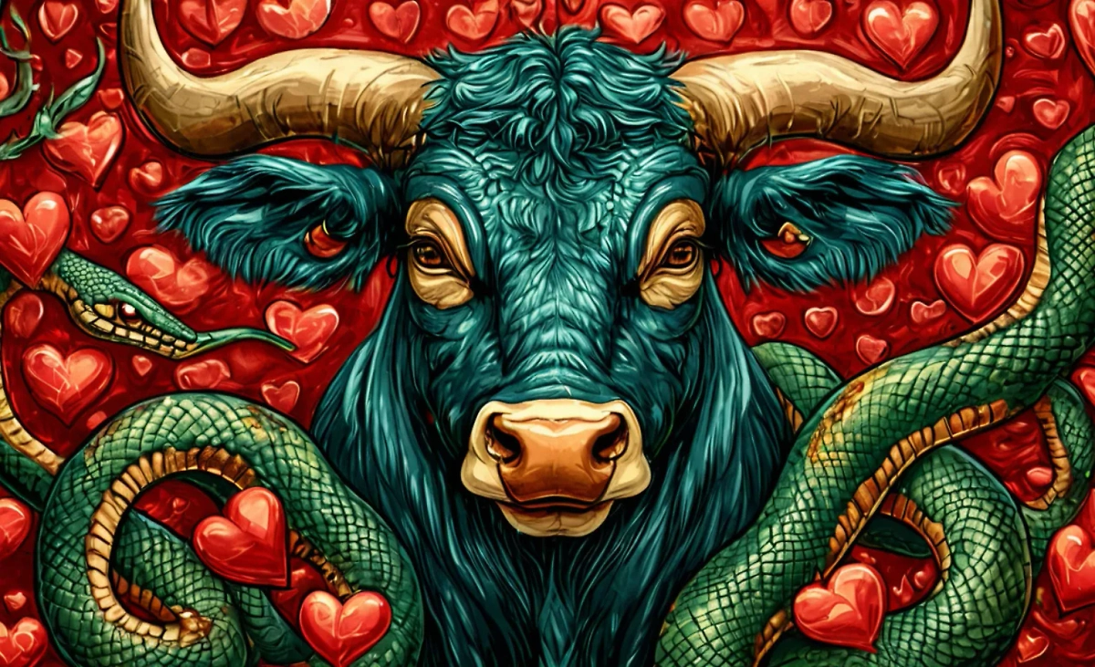 Любовный гороскоп на 2025 год Змеи: чего ждать Быкам по восточному календарю. Фото © Шедеврум