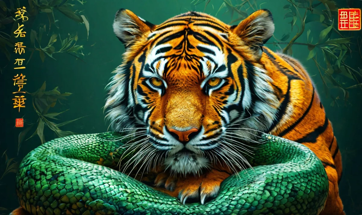 Китайский гороскоп 2025: Тигр и Змея больше друзья или враги, чего ждать. Фото © Шедеврум