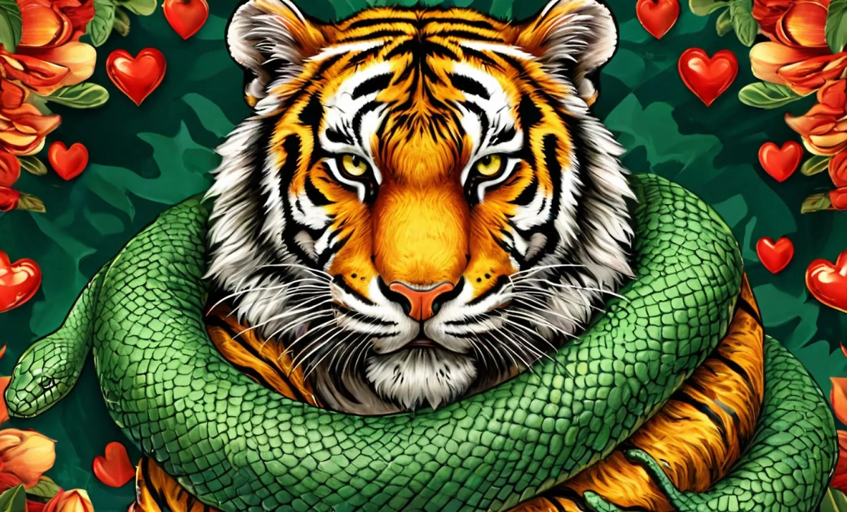 Любовный гороскоп на 2025 год Змеи: чего ждать Тиграм по восточному календарю. Фото © Шедеврум