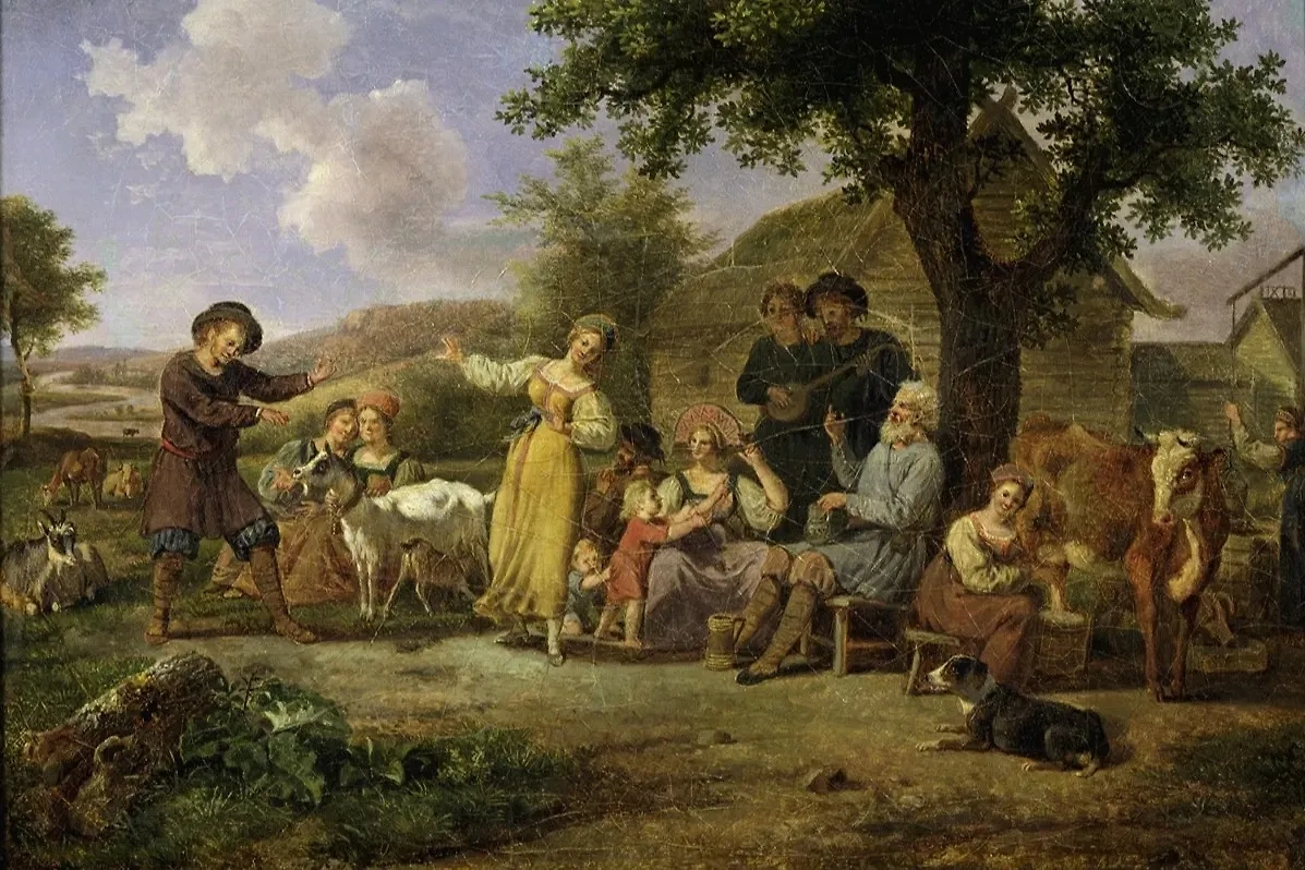 Молодёжь на Красную горку просыпалась до восхода, шла кликать весну, потом устраивала пирушку. Фото © Wikipedia