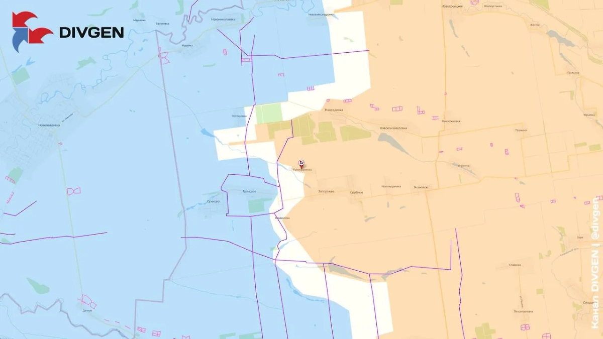 Карта СВО на 18 апреля 2025 года. Российская армия освободила Преображенку в ДНР, сообщили в Минобороны. Фото © Telegram / DIVGEN 🚩 Карта СВО