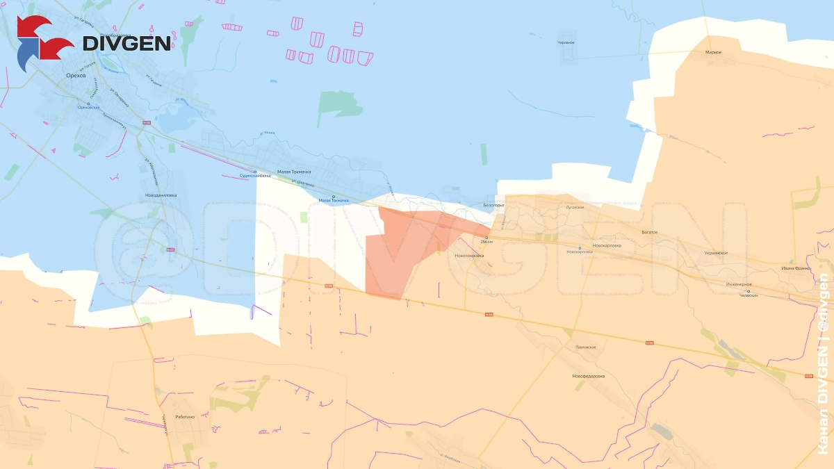 Ореховское направление. ВС РФ зашли на окраину Малой Токмачки. Фото © Telegram / DIVGEN 🚩 Карта СВО