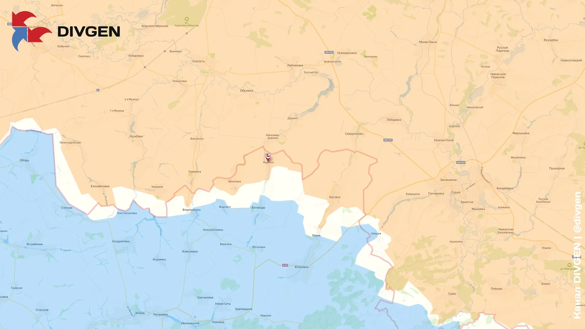 Карта СВО на 11 апреля 2025 года. Российская армия освободила населённый пункт Журавка в Сумской области. Фото © Telegram / DIVGEN 🚩 Карта СВО