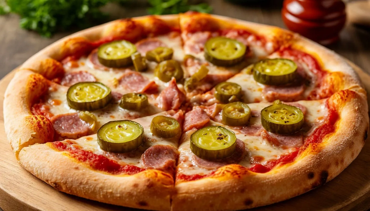 Как приготовить настоящую советскую пиццу с колбасой и маринованными огурцами. Фото © «Шедеврум»