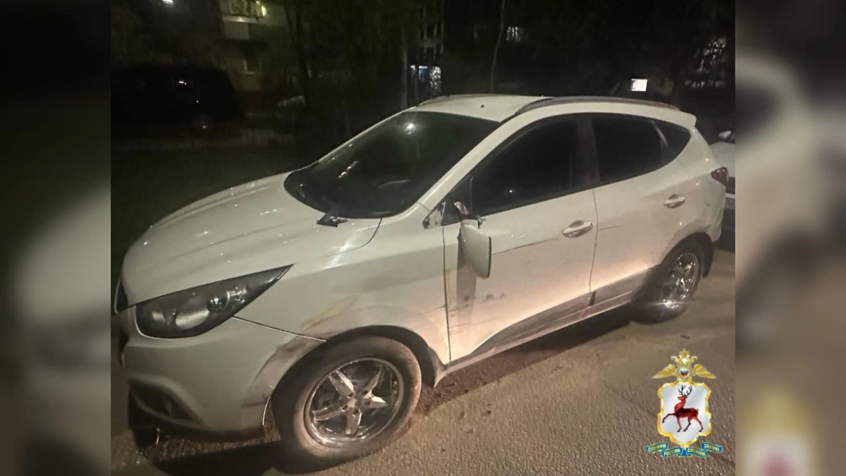 Одна из пострадавших машин. Фото © Telegram / Полиция Нижегородской области