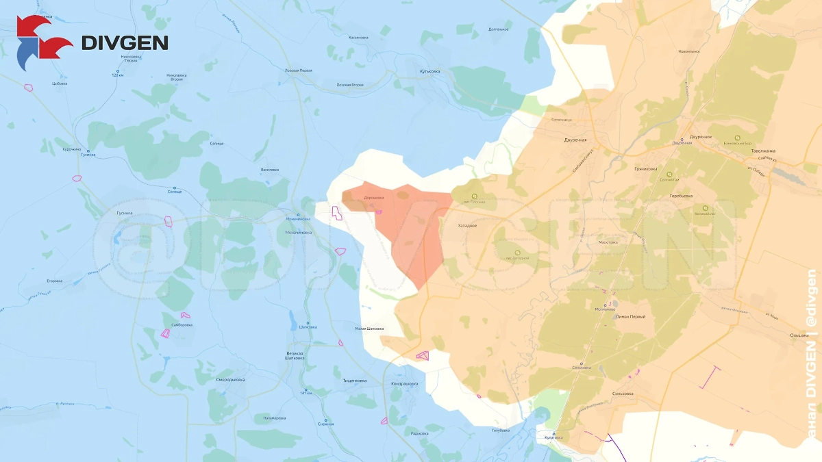 Карта СВО на 30 апреля 2025 года. Российские военные освободили Дорошовку в Харьковской области. Фото © Telegram / DIVGEN 🚩 Карта СВО