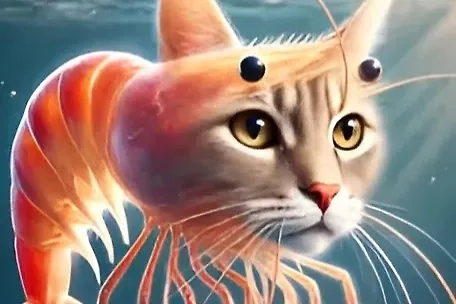 Котокреветка очень миловидная. Фото © Instagram (признан экстремистской организацией и запрещён на территории Российской Федерации) / fishy.ai.animation