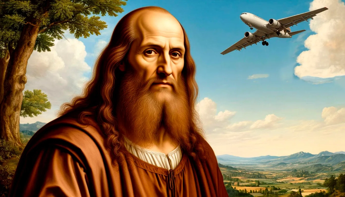 Учёный смог предвидеть появление летательных аппаратов и даже делал их чертежи. Фото © «Шедеврум»