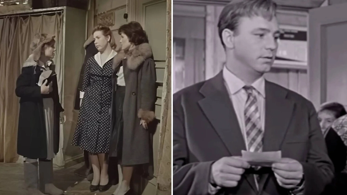 Илья покупает билеты, а потом ещё покупает билеты, и ещё, и ещё... Правильно. Мужчина должен платить. Фото © Кадры из фильма «Девчата», режиссёр Юрий Чулюкин, сценарист Борис Бедный / Kinopoisk