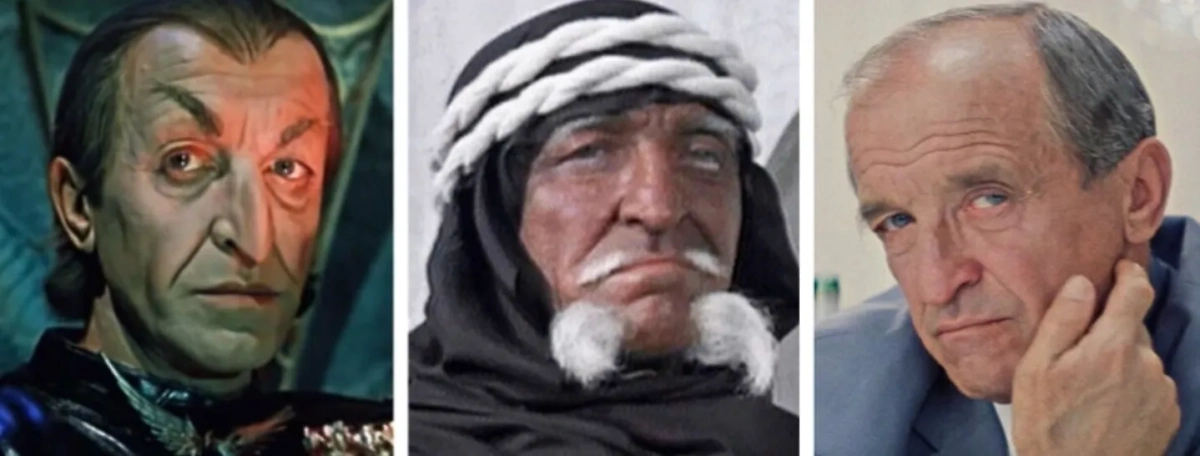 От «Морозко» до «Приключений Буратино»: актёры сказочных злодеев. Фото © Кадры из фильмов «Королевство кривых зеркал», «Волшебная лампа Аладдина», «Бриллиантовая рука» / Kinopoisk