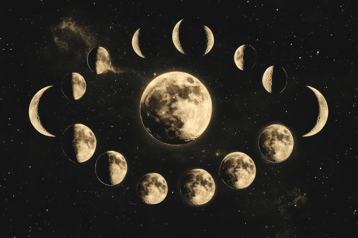 Луна за месяц входит в 4 фазы: растущую, убывающую, полнолуние и новолуние. Фото © Freepik