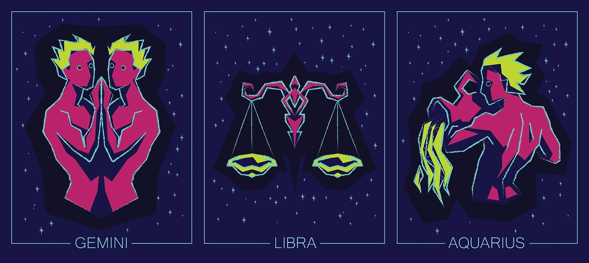 Знаки тригона Воздуха — это Весы, Водолей и Близнецы. Фото © Shutterstock / FOTODOM / tinkivinki