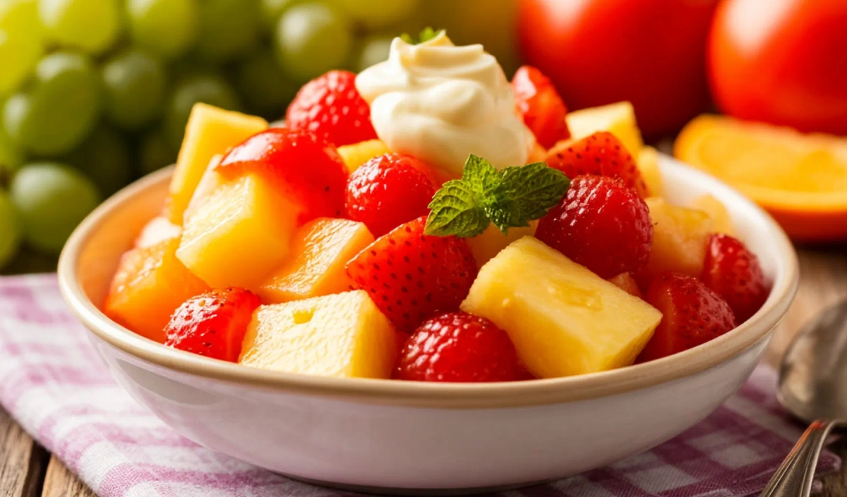 Фруктовые салаты с майонезом — наследие СССР.  Фото © «Шедеврум»