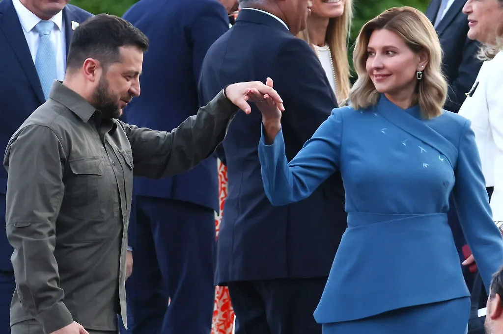 Зеленский с женой Еленой. Фото © Gettyimages / Pool