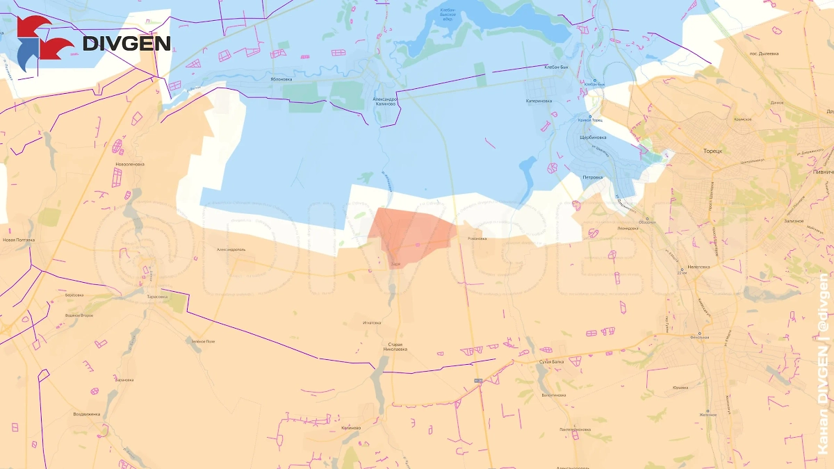 Карта СВО на 2 июня 2025 года. Бойцами 242-го полка освобождён н.п. Заря. Фото © Telegram / divgen