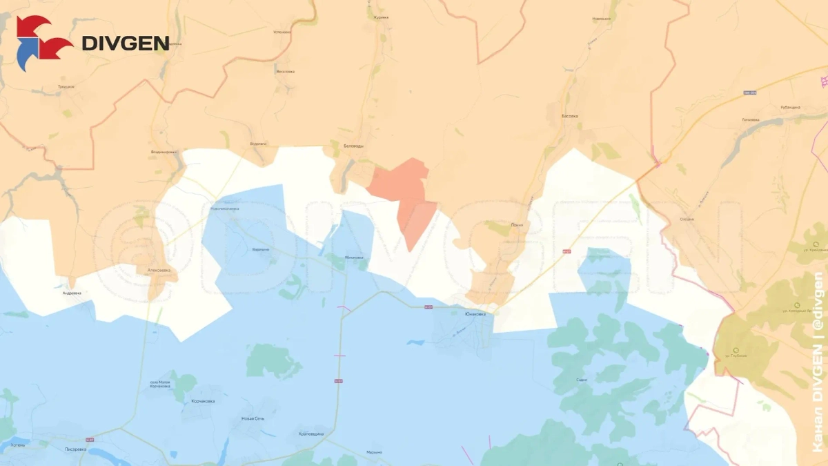 Карта СВО на 3 июня 2025 года. Сумская область. Штурмовые группы продвигаются в окрестностях Яблоновки. Фото © Telegram / https://t.me/divgen