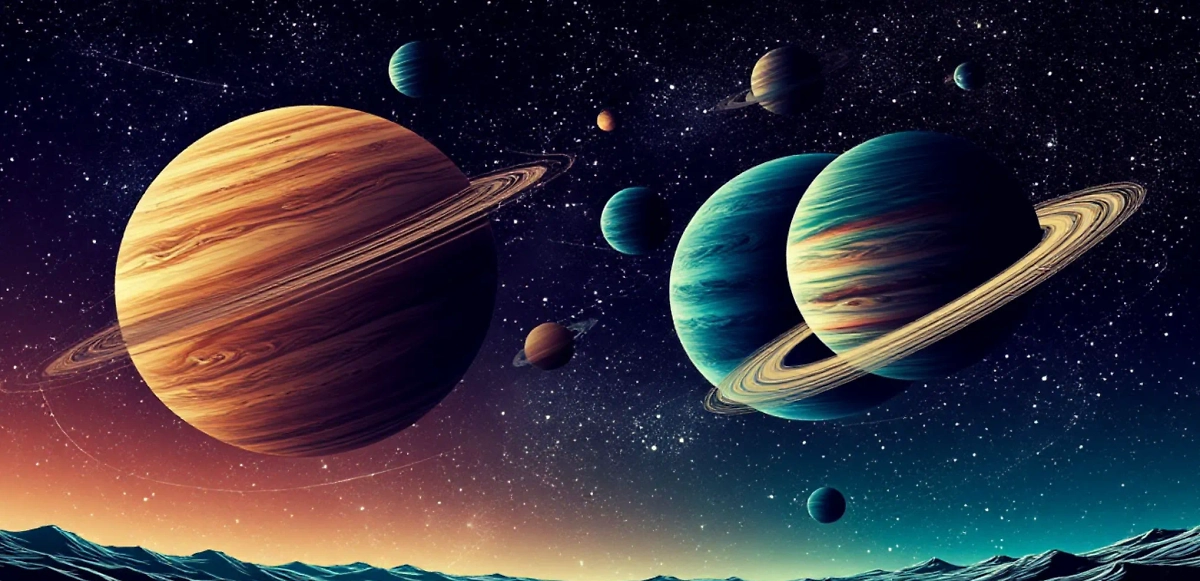 Парад планет в июне 2025 — где, когда и как его увидеть? Фото © «Шедеврум»