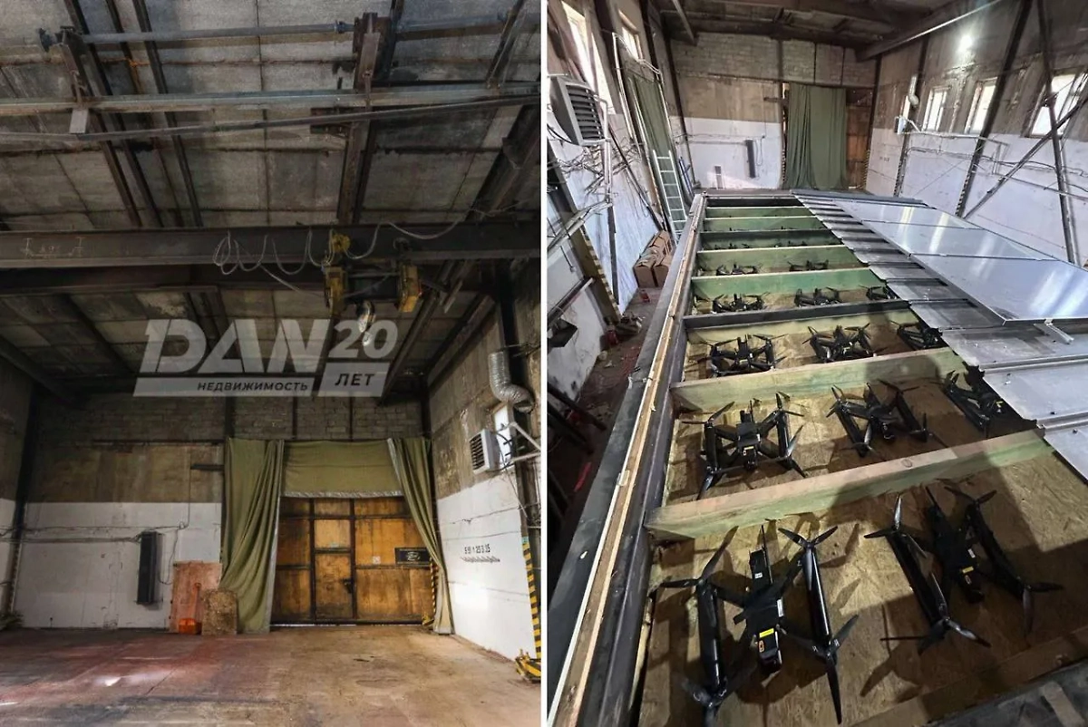 По данным телеграм-канала SHOT, в этом ангаре готовили БПЛА для атак на российские аэродромы. Фото © Telegram / shot