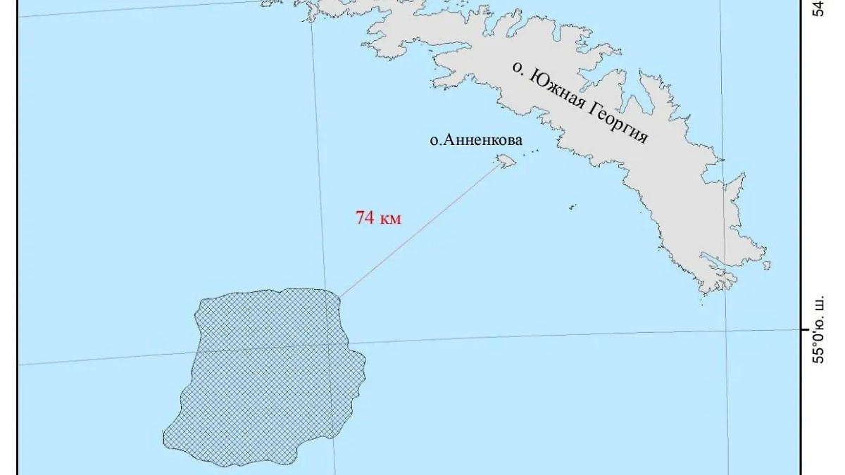 Айсберг A23a. Фото © Telegram/ ЛЁД