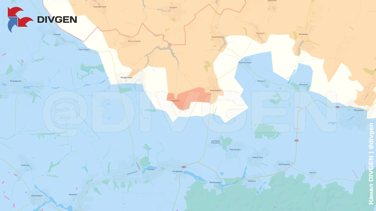Карта СВО на 4 июня 2025 года. Подразделения ГрВ «Север» освободили населённый пункт Андреевка Сумской области. Фото © Telegram / divgen