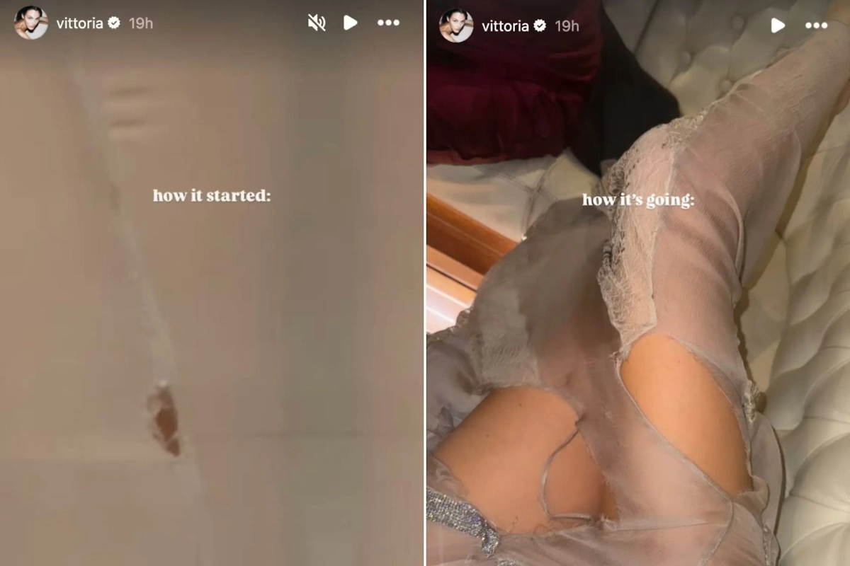 Порванное платье Виттории Черетти. Фото © Instagram (признан экстремистской организацией и запрещён на территории Российской Федерации) / vittoria