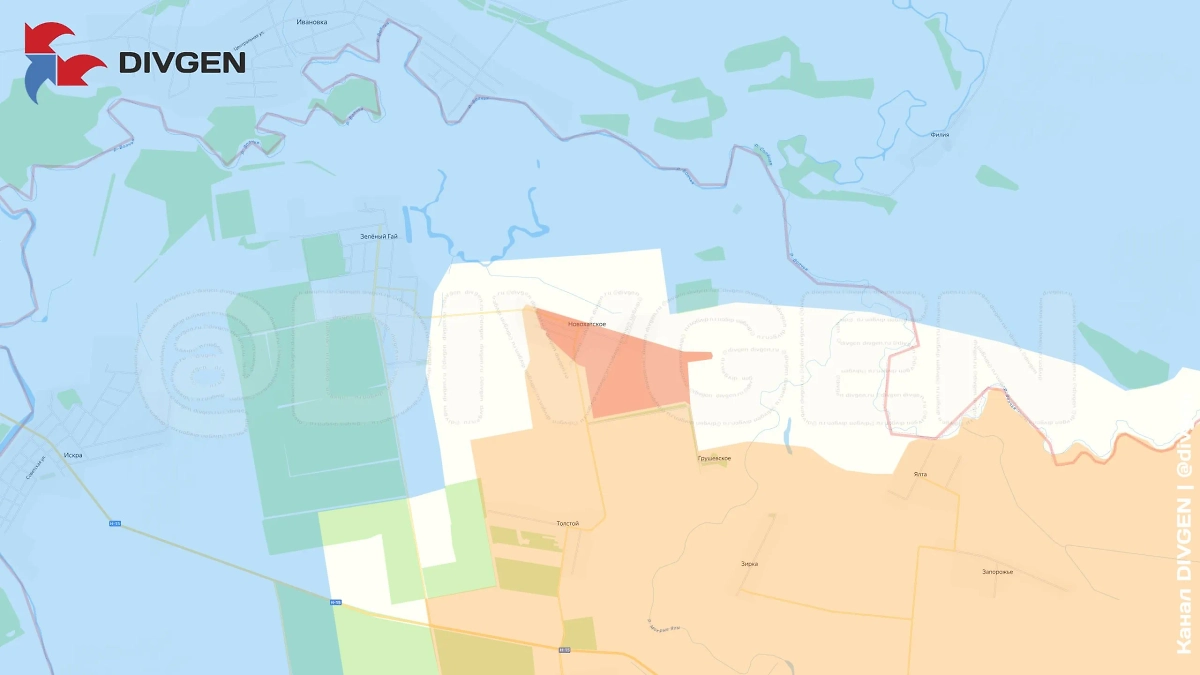 Карта СВО на 17 июля 2025 года. Армия России освободила Новохатское у Днепропетровской области. Фото © Telegram / DIVGEN 🚩 Карта СВО