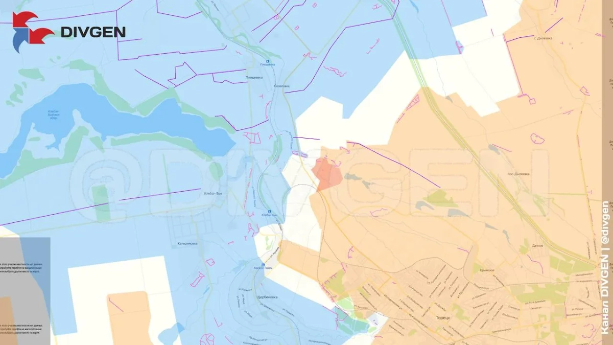 Карта СВО на 2 июля 2025 года. Продвижение ВС РФ в сторону Клебан-Быка на Константиновском направлении. Фото © Telegram / DIVGEN 🚩 Карта СВО