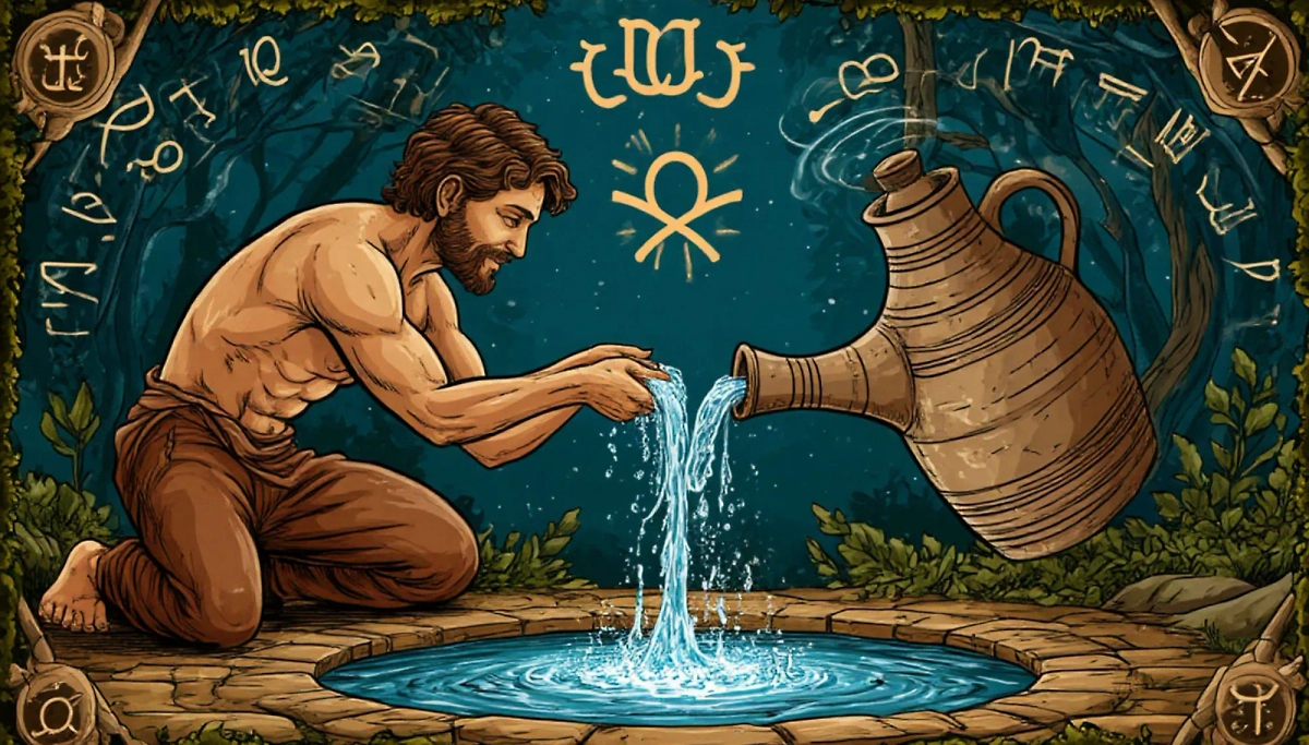 Знак зодиака Водолей: гороскоп на неделю с 23 февраля по 1 марта 2026 с рунами. Фото © «Шедеврум»