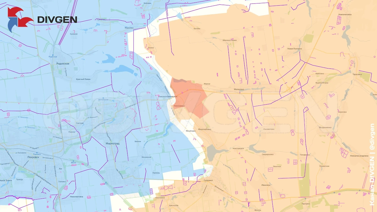 Карта СВО на 14 июля 2025 года. Подразделения группировки войск «Центр» освободили Николаевку Донецкой Народной Республики, сообщает Минобороны. Фото © Telegram / DIVGEN 🚩 Карта СВО