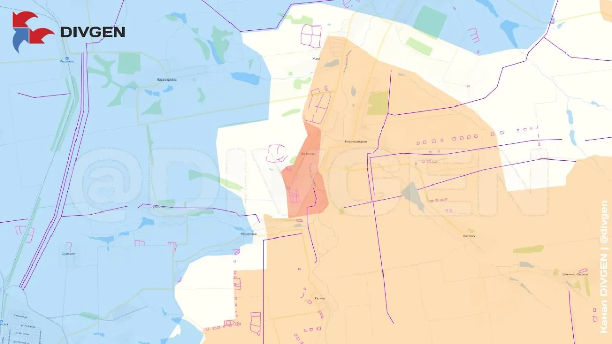 Карты зоны СВО 29 июля 2025 года. Фото © Telegram / DIVGEN 🚩 Карта СВО