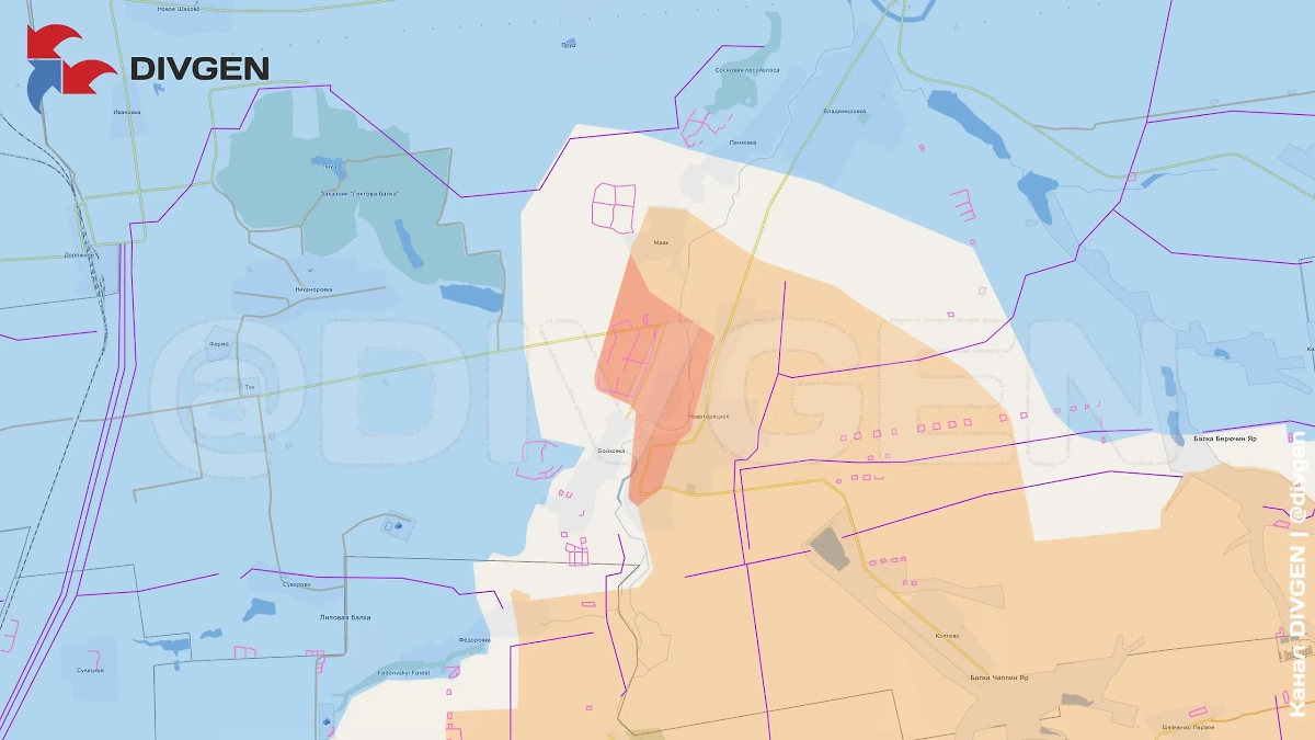 Карта СВО на 23 июля 2025 года. Армия России освободила Новоторецкое. Фото © Telegram / DIVGEN  🚩Карта СВО