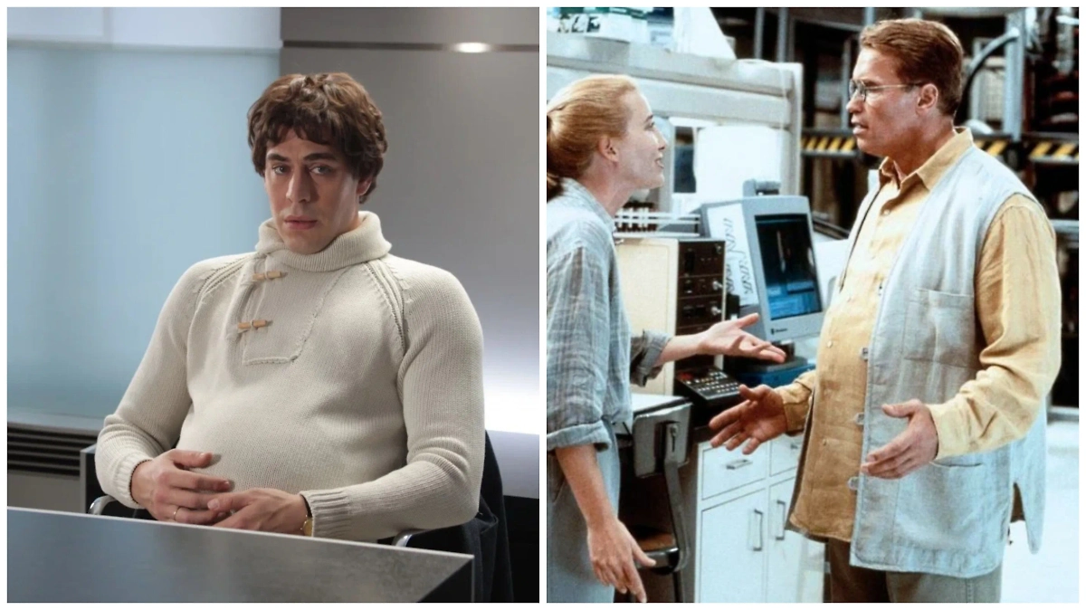 «Беременный» (2011) — российский ремейк фильма «Джуниор» (1994). Фото © Кадр из фильма «Беременный», режиссёр Сарик Андреасян, сценаристы Сарик Андреасян, Алексей Нужный, Ирина Милосская / Kinopoisk, © Кадр из фильма «Джуниор», режиссёр Айвен Райтман, сценаристы Кевин Уэйд, Крис Конрад / Kinopoisk