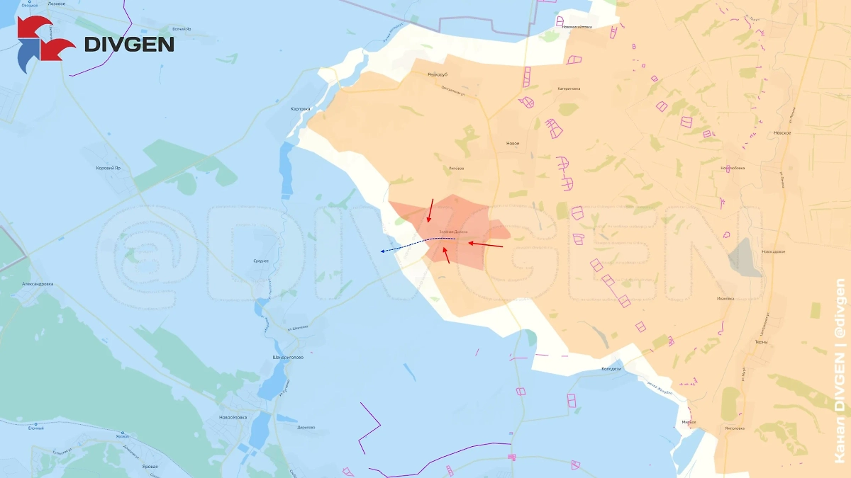 Карта СВО на 10 июля 2025 года. Российская армия освободила Зелёную Долину на Краснолиманском направлении. Фото © Telegram / divgen