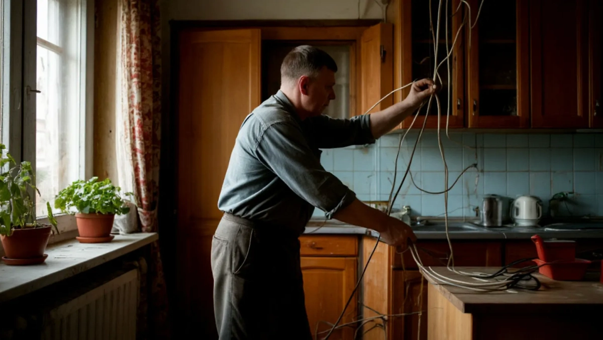 Проводка деда, которая держится уже полвека? Обычное дело в Советском Союзе. Фото © «Шедеврум»