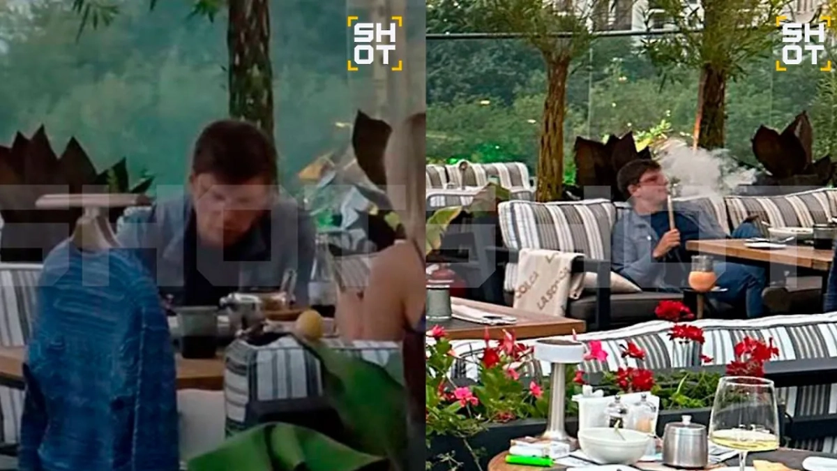 Аршавин курит кальян. Фото © Telegram / SHOT