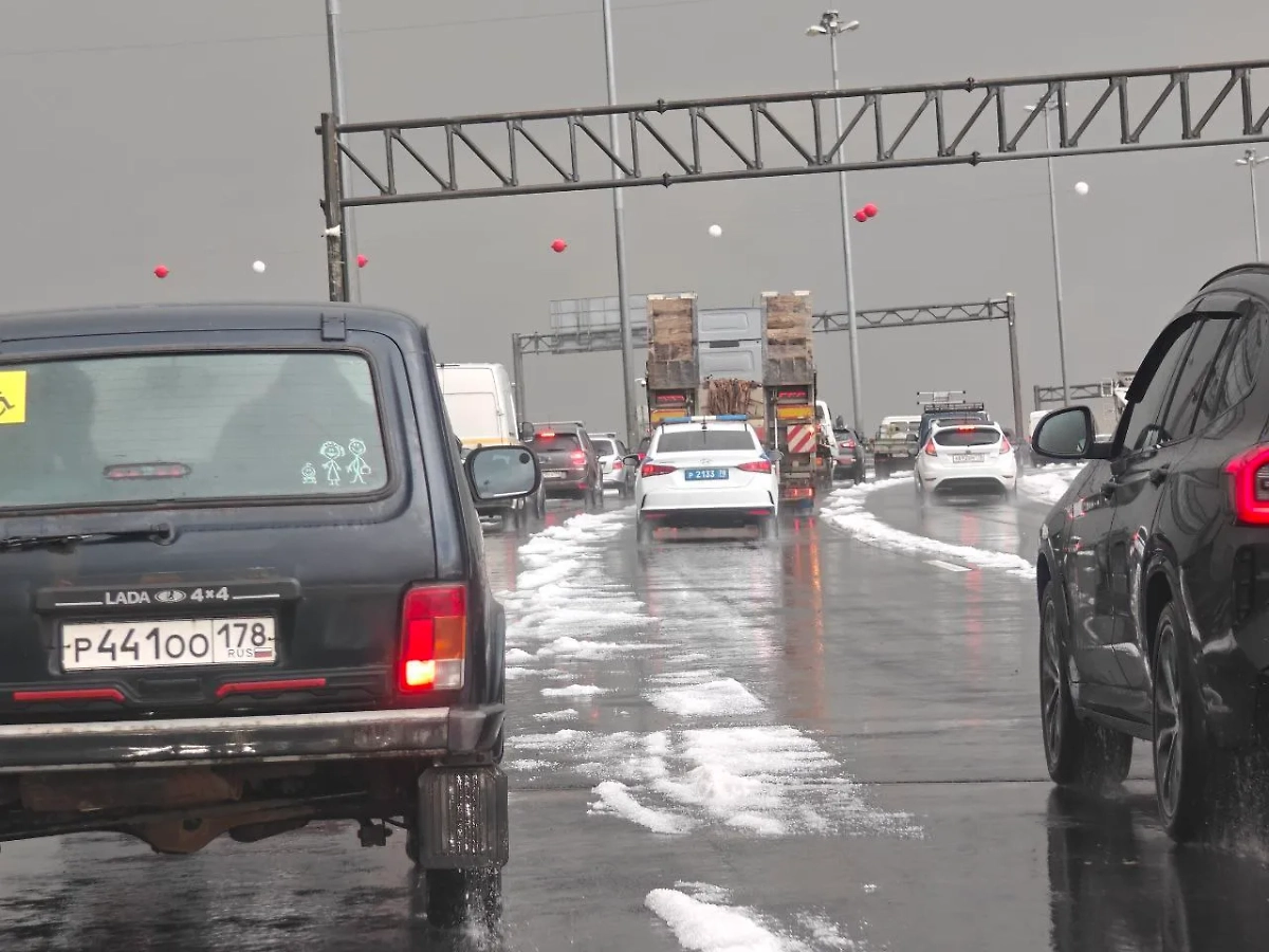 Снег в Петербурге. Фото © Telegram / Мегаполис | ДТП и ЧП | Санкт-Петербург | Питер