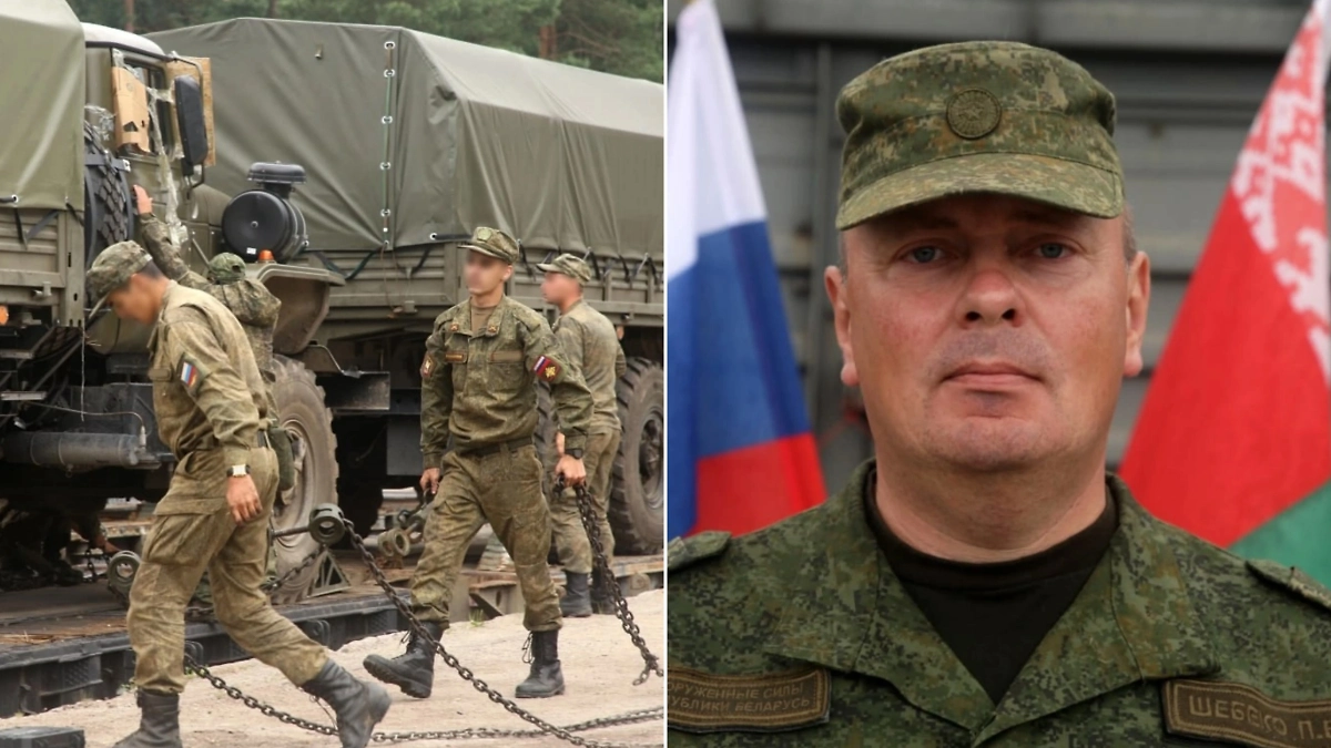 Первый эшелон с военными ВС РФ прибыл в Белоруссию для учений «Запад-2025». Заместитель командующего войсками Северо-Западного оперативного командования полковник Павел Шебеко. Фото © VK / Министерство обороны Республики Беларусь