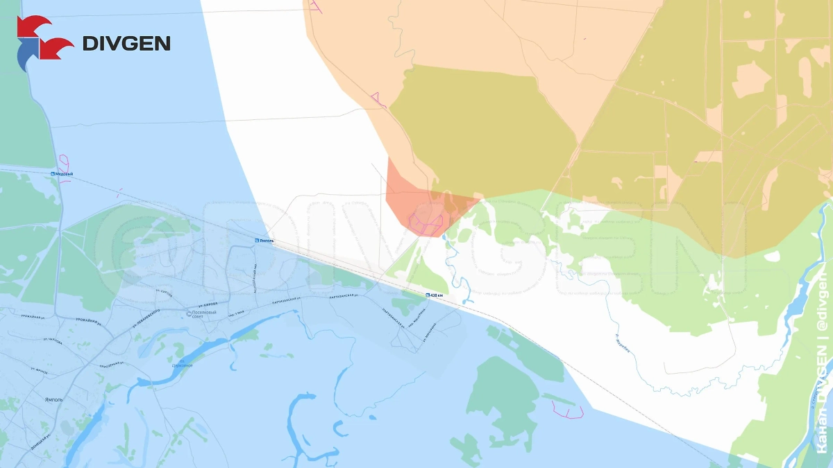 Карта СВО на 15 сентября 2025 года. ВС РФ заняли укрепрайон в районе страусиной фермы северо-восточнее Ямполя. Фото ©  DIVGEN 🚩 Карта СВО