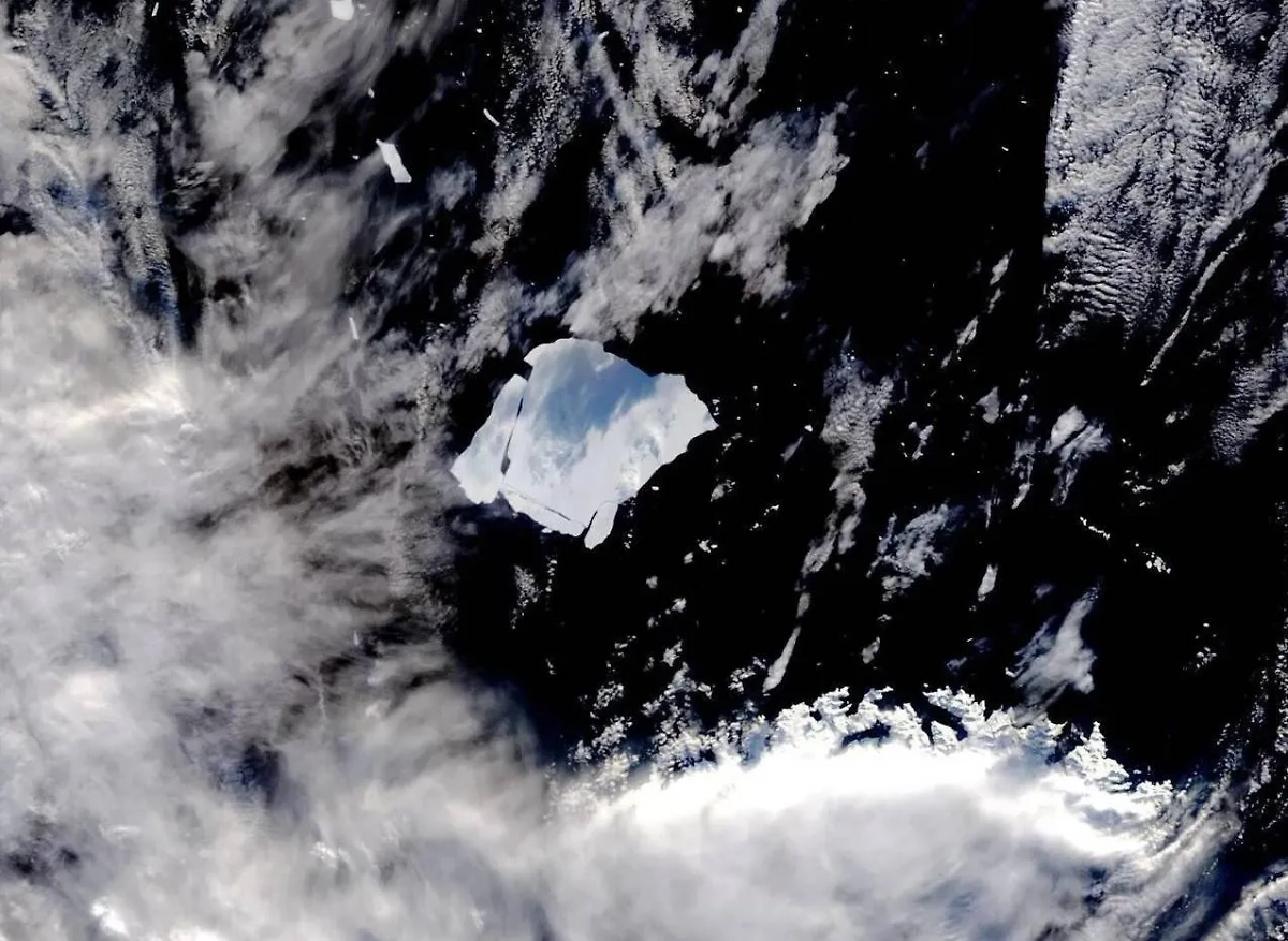 Айсберг А23а с высоты. Фото © Telegram / Лёд