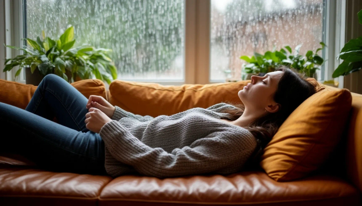 Метеопатия, признаки: боли в суставах и головные боли перед дождём. Фото © «Шедеврум»