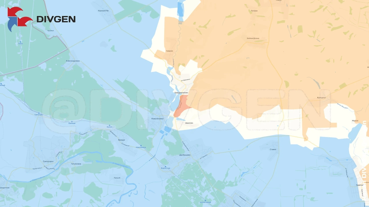 Карта СВО на 7 сентября 2025 года. Армия России продвигается в Шандриголово. Фото © Telegram / DIVGEN 🚩 Карта СВО