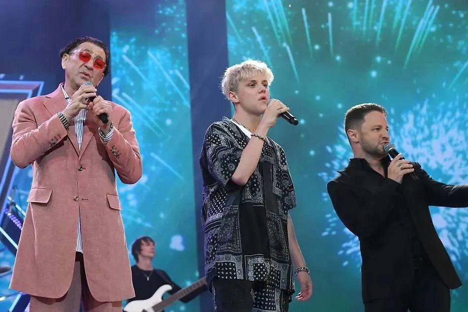 Певцы Григорий Лепс, Ваня Дмитриенко и Brandon Stone. Фото © РИА Новости / Екатерина Чеснокова