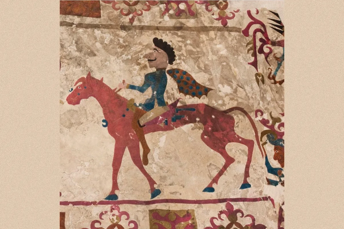 Всадник, пазырыкский войлочный артефакт, около 300 г. до н. э. Фото © Wikipedia / Hermitage