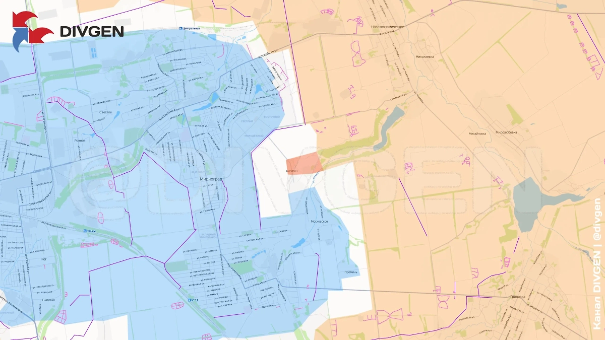 Карта зоны СВО на 12 октября 2025 года. Фото © Telegram / divgen