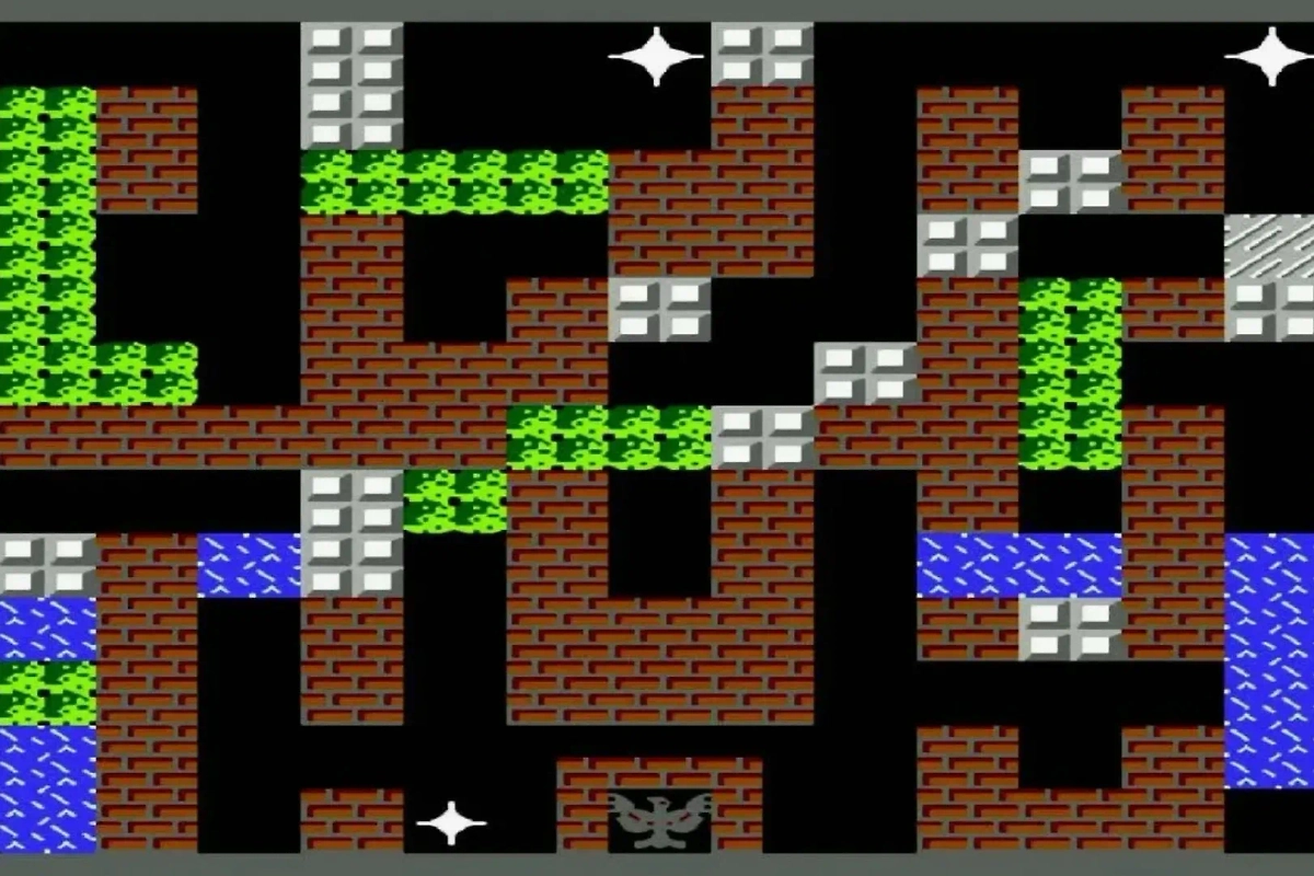 В игре «Танчики» 1990 года тоже надо было много стрелять, и в этом была своя красота. Фото © Youtube / Muten Roshi 